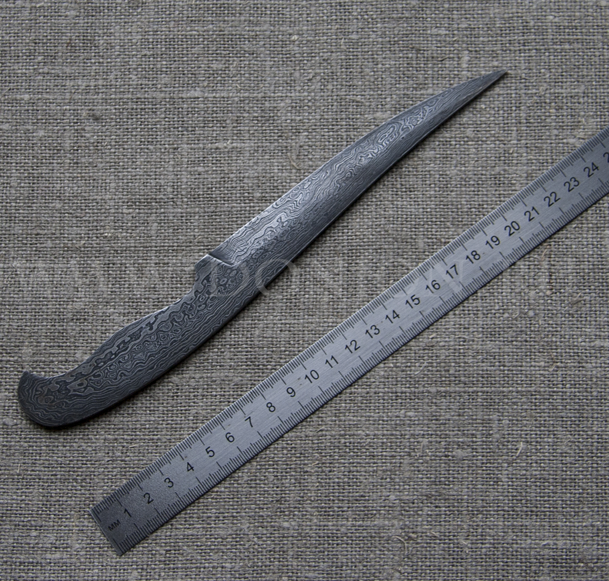 Клинок ножа "Филейный" из дамаска (ВД)