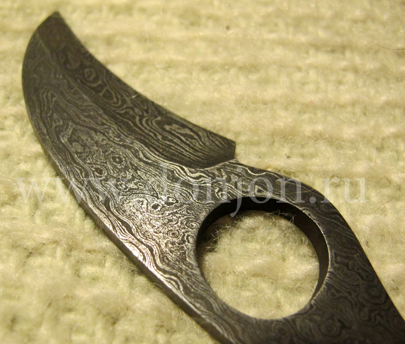 Клинок ножа "Клюв" малый из дамаска (ВД)
